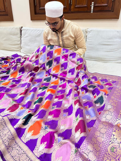 Pure Banarasi Katan Silk Rangkaat Saree