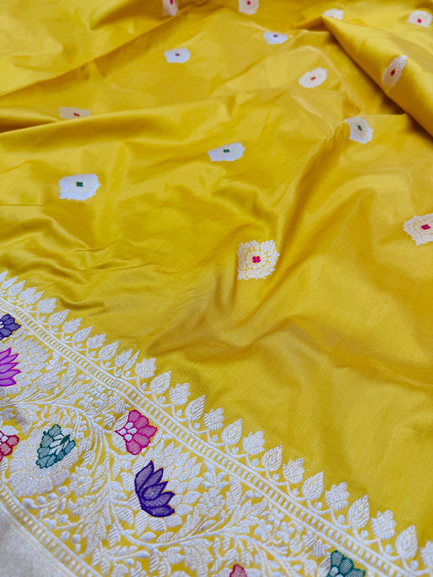 Pure Banarasi Katan Silk Kadhwa Buta Saree