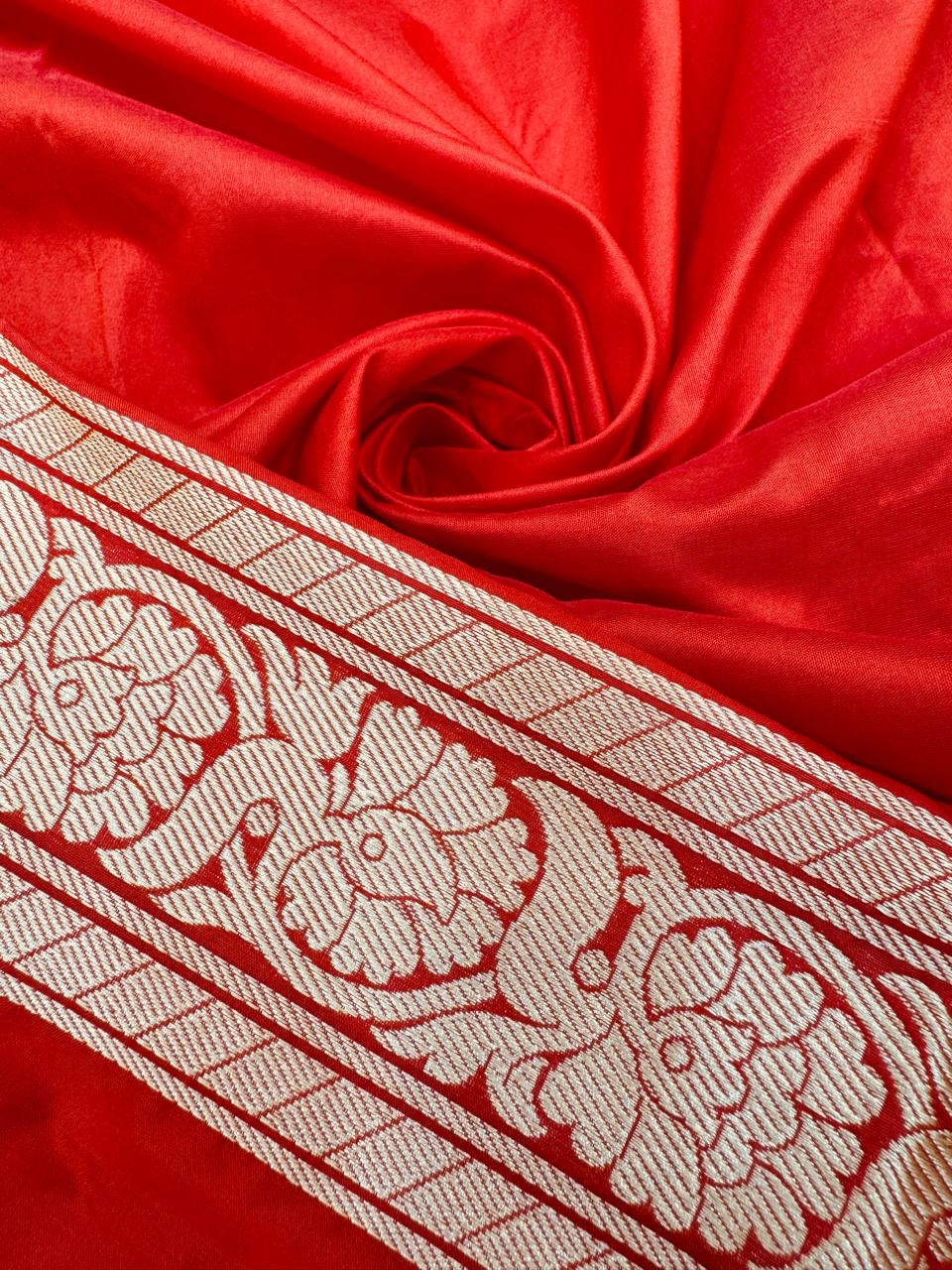 Pure Banarasi Katan Silk Strips Saree