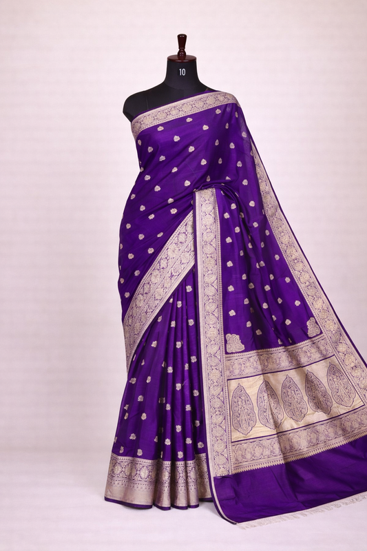 Pure Banarasi Katan Silk Koniya Buta Saree