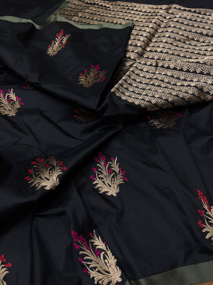 Pure Banarasi Katan Silk Kadhwa Buta Saree