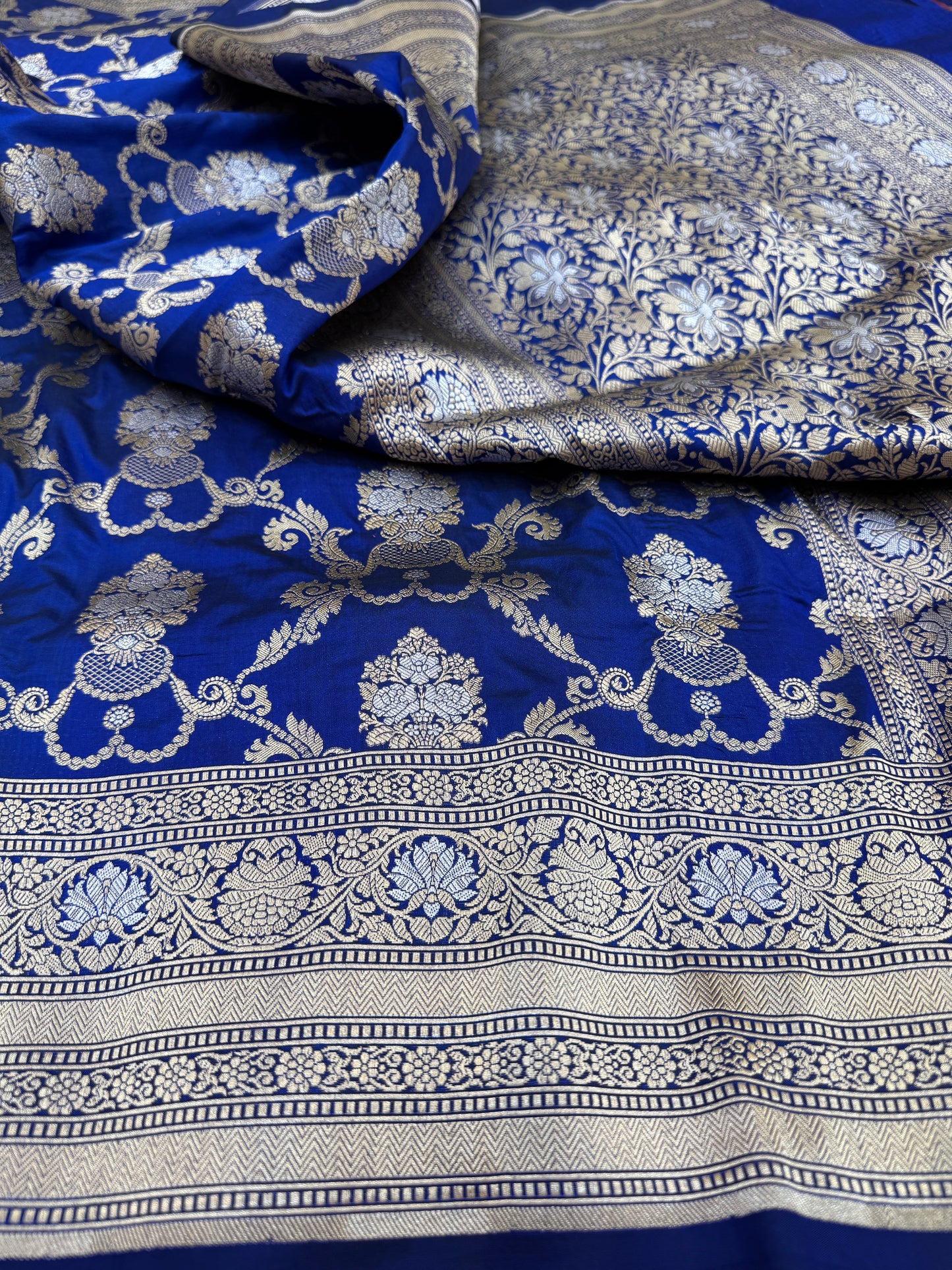 Pure Banarasi Katan Silk Sona Mina Jaal Saree