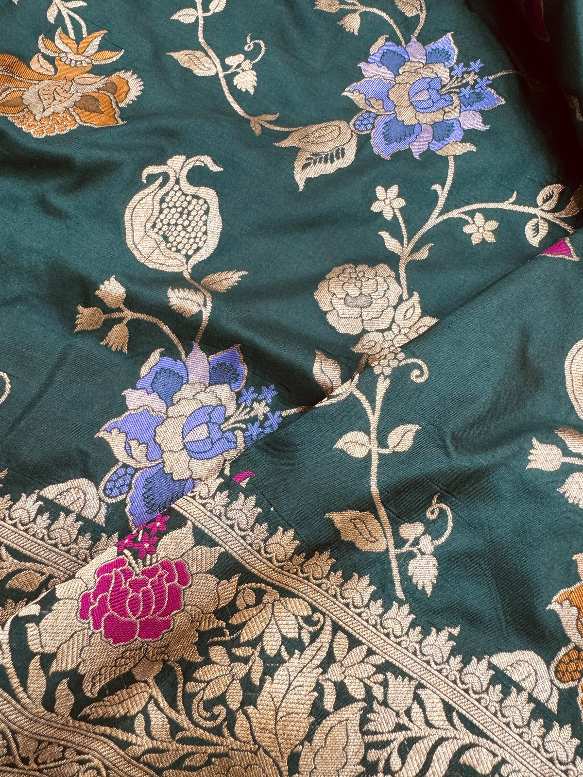 Cutwork Katan Mina Jaal Saree