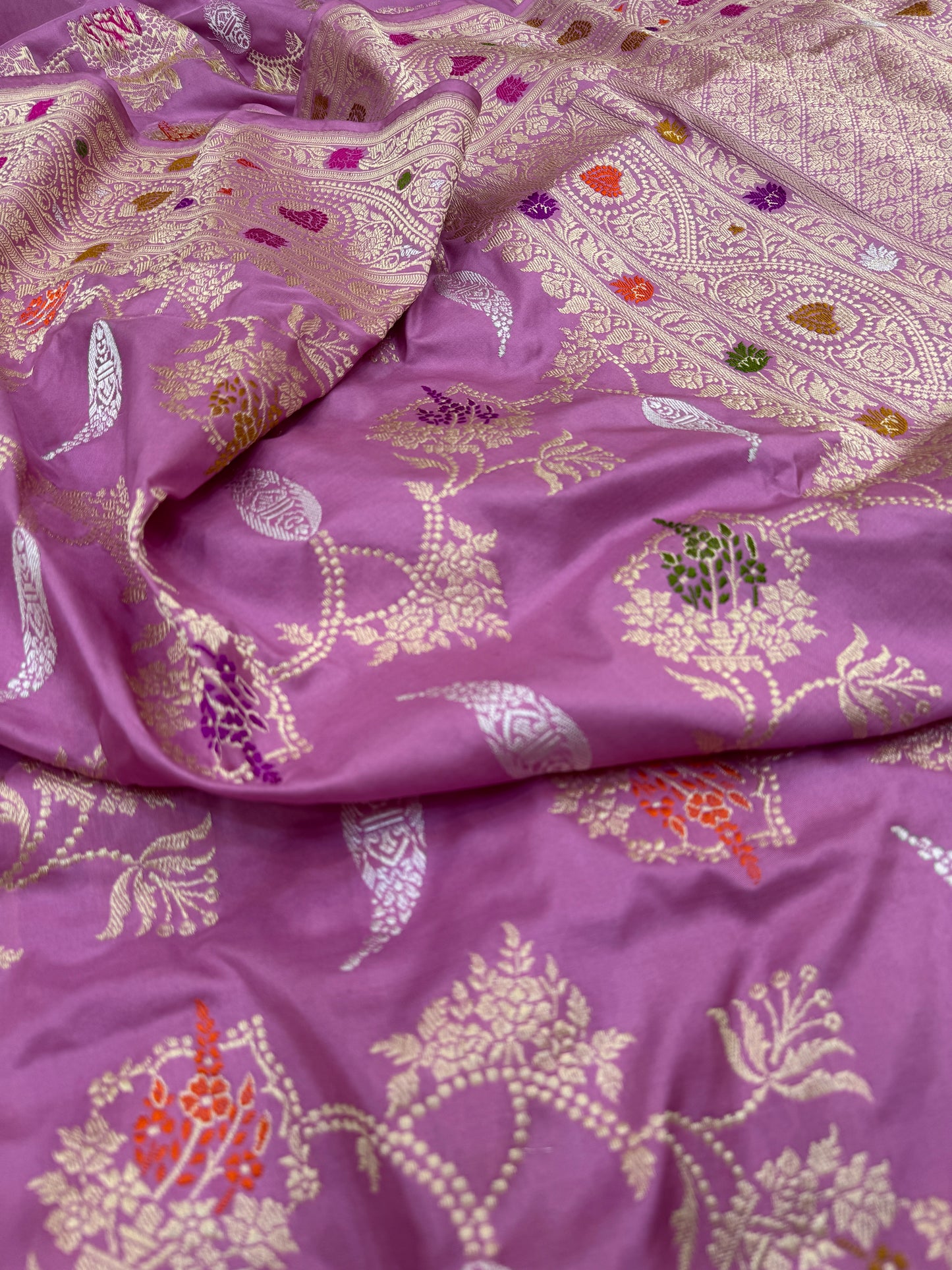 Pure Banarasi Katan Silk Kadhwa Mina Jaal Saree