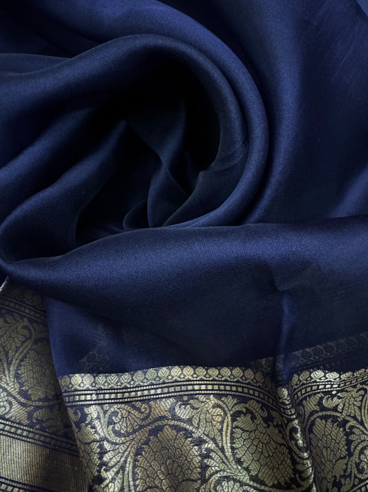 Pure Banarasi Kora Silk Plain Saree