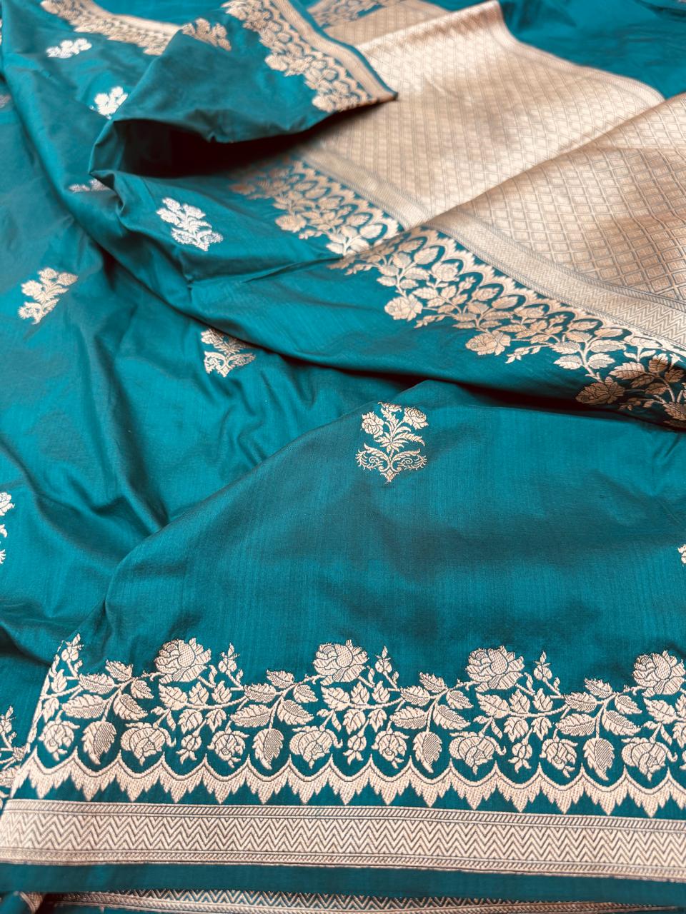 Pure Banarasi Katan Silk Kadhwa Buta Saree