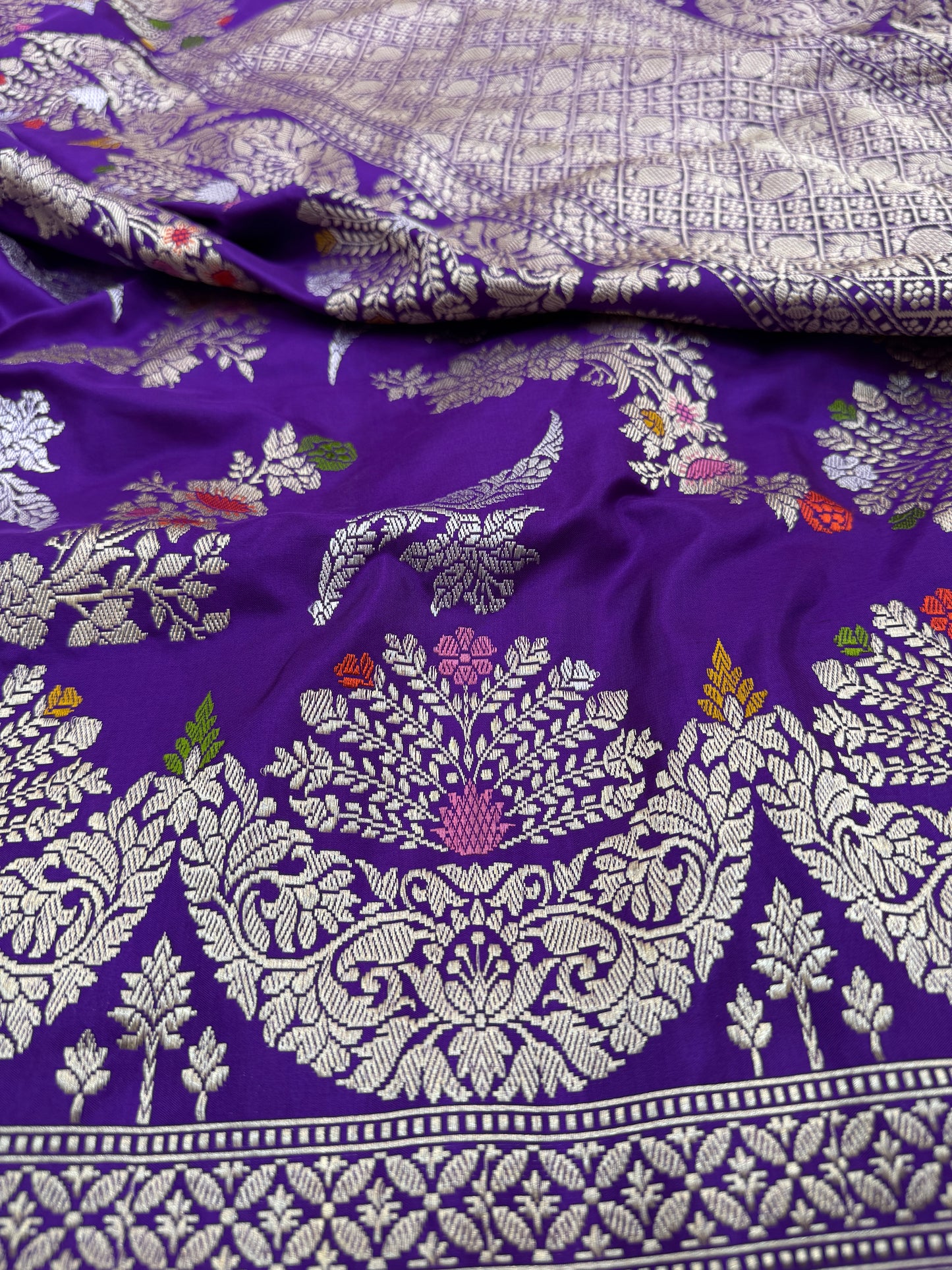 Pure Banarasi Katan Silk Kadhwa Mina Jaal Saree