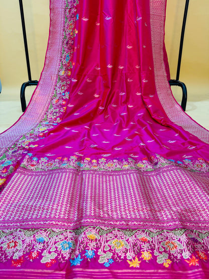 Pure Banarasi Katan Silk Kaduwa Buta With Mina Jaal Saree