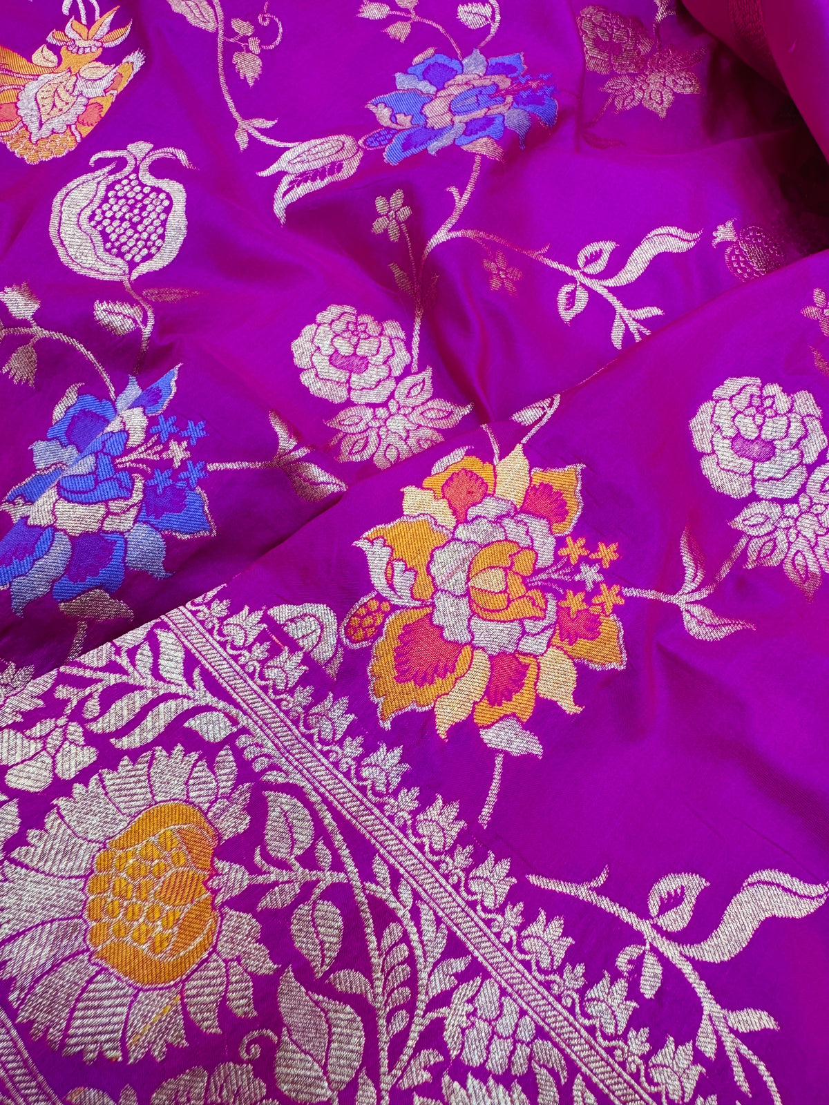 Cutwork Katan Mina Jaal Saree
