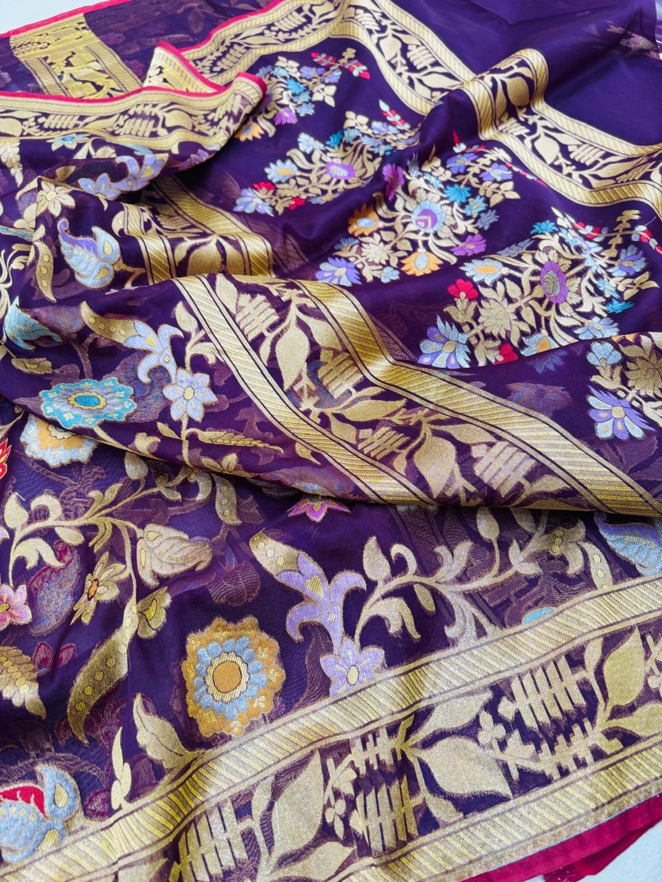 Kora Jamdani Saree