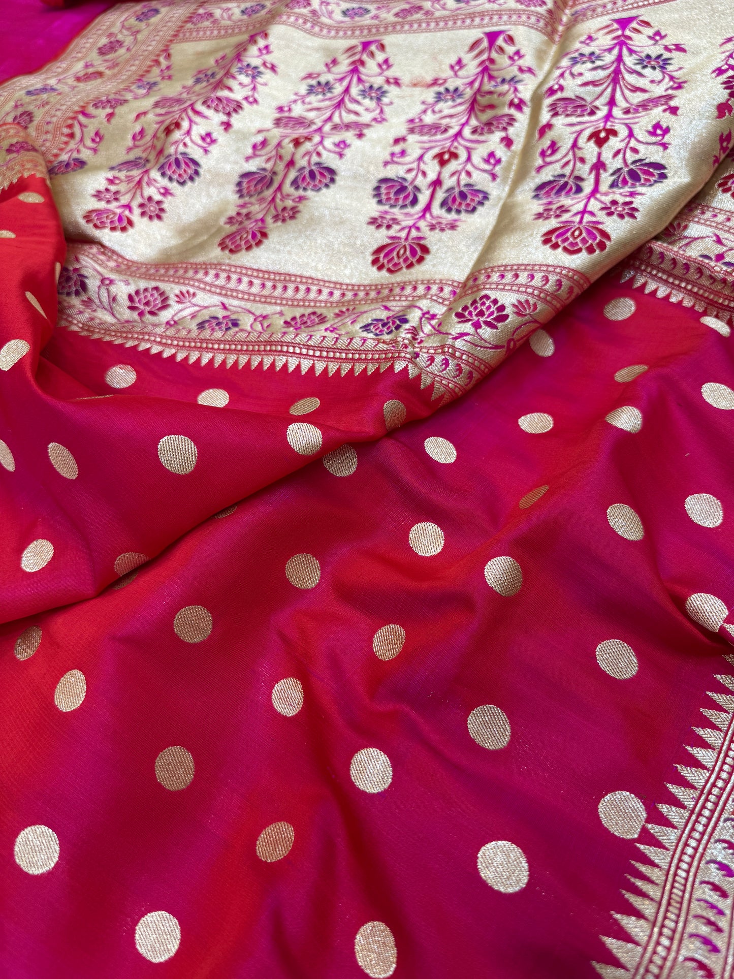 Pure Banarasi Satin Silk Dollar Buti Paithani Saree