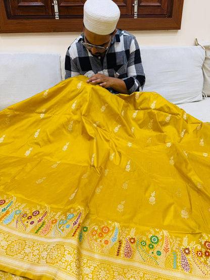 Pure Banarasi Katan Silk Kadhwa Buta Saree