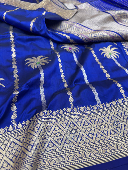Pure Banarasi Katan Silk Kadhwa Buti Designer saree