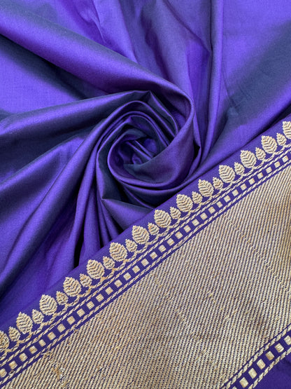 Pure Banarasi Katan Silk Kadiyal Border Saree