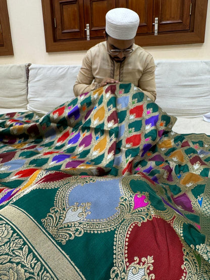 Pure Banarasi Katan Silk Rangkaat Saree