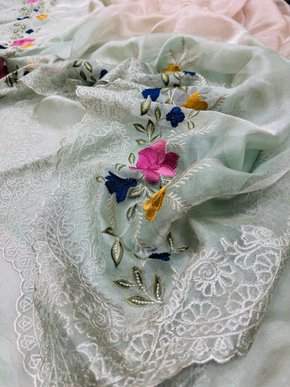 Pure Banarasi Tissue Silk Embroidery Saree