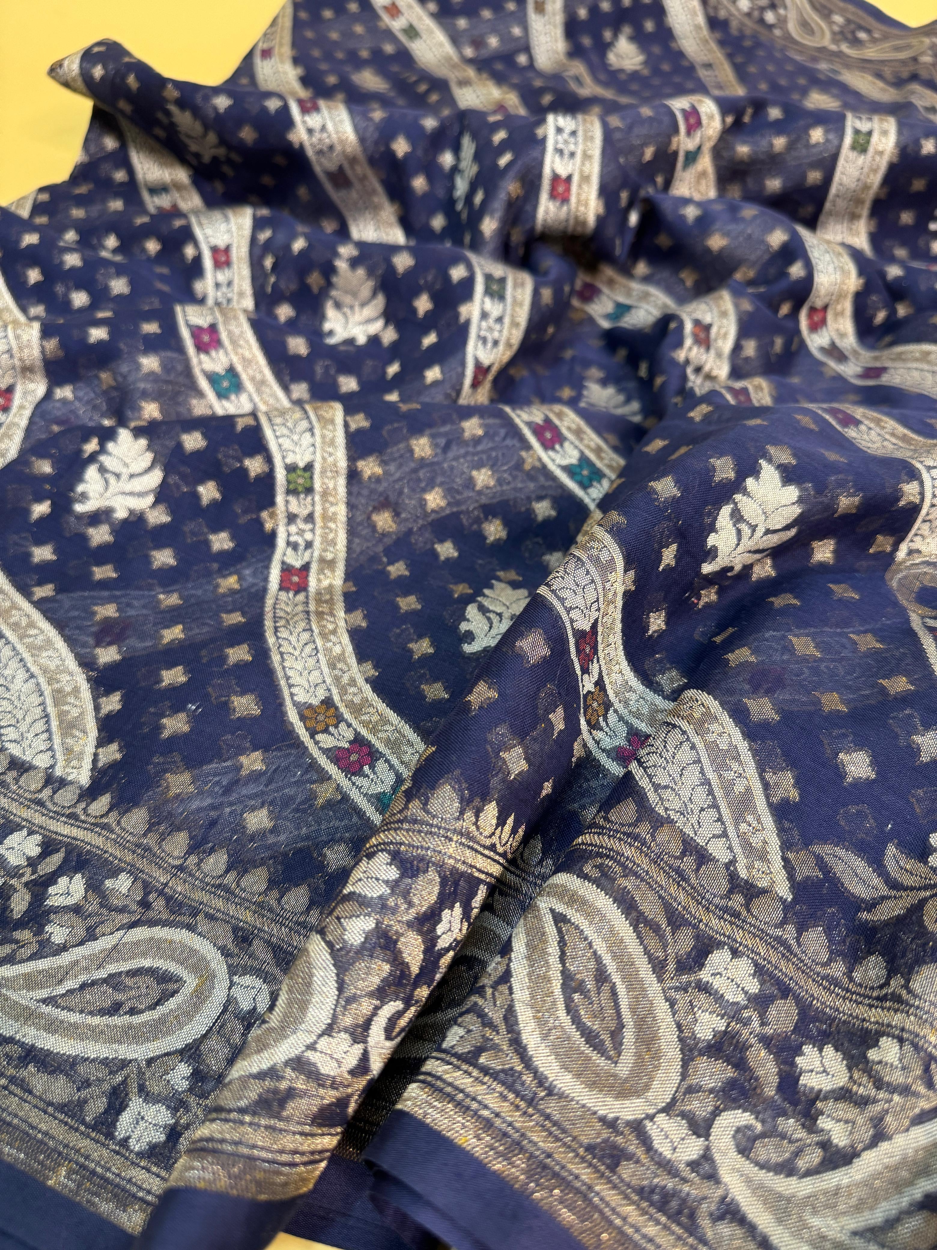 Pure Cotton Jamdani Minakari Saree