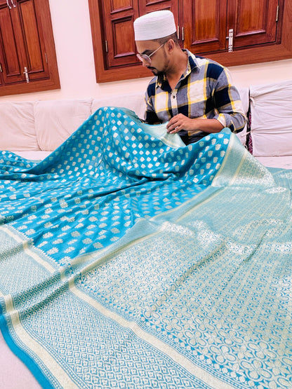 Pure Banarasi Munga Silk Buti Saree