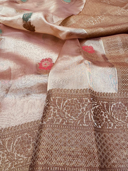Pure Banarasi Tissue Silk Mina Buti Saree