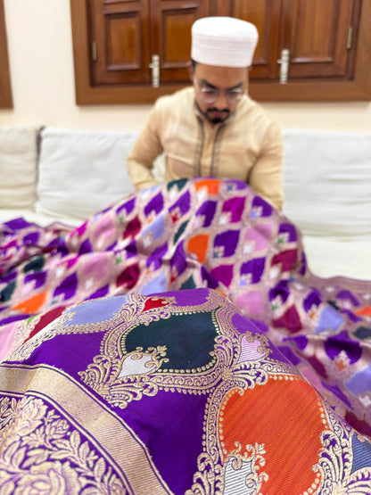 Pure Banarasi Katan Silk Rangkaat Saree
