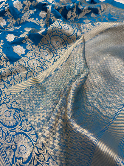 Pure Banarasi Katan Silk Kadhwa Mina Jaal Saree