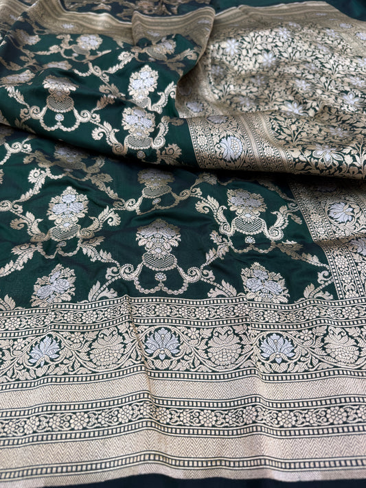 Pure Banarasi Katan Silk Sona Mina Jaal Saree