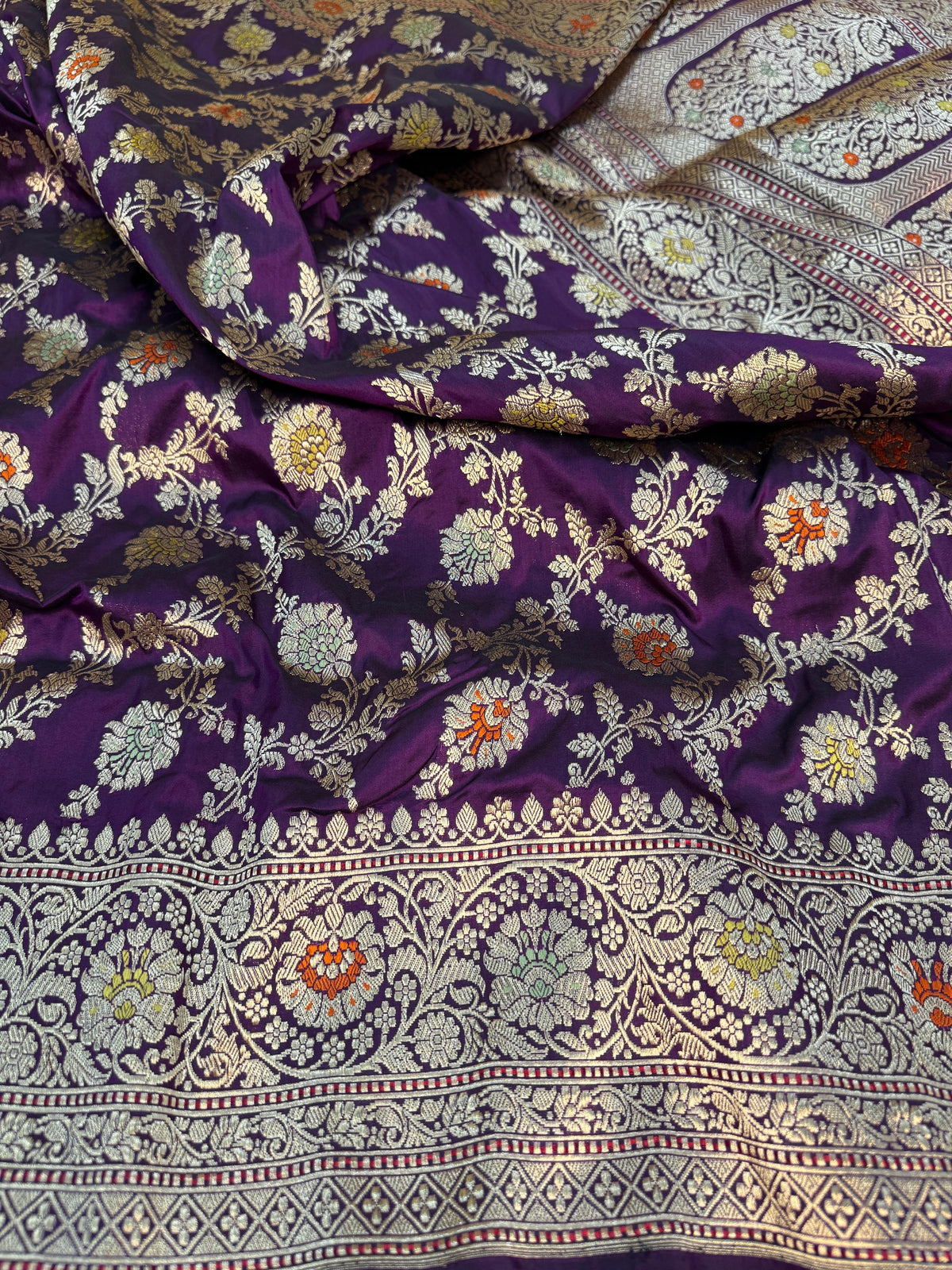 Katan Silk Mina Jaal Saree