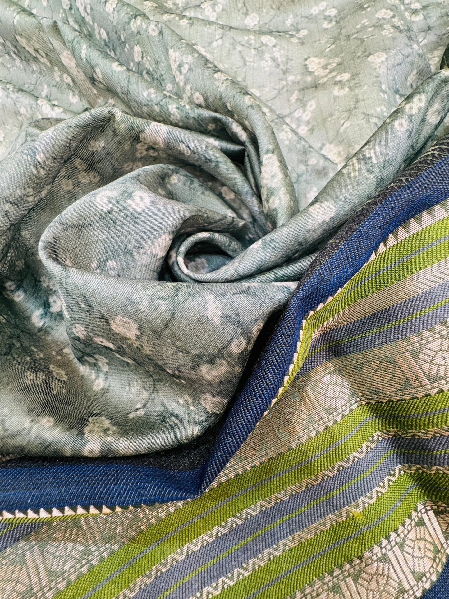 Pure Banarasi Chanderi Digital Print Saree