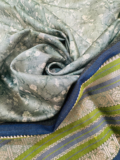 Pure Banarasi Chanderi Digital Print Saree