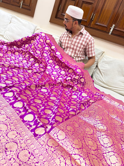 Pure Banarasi Katan Silk Jaal Saree