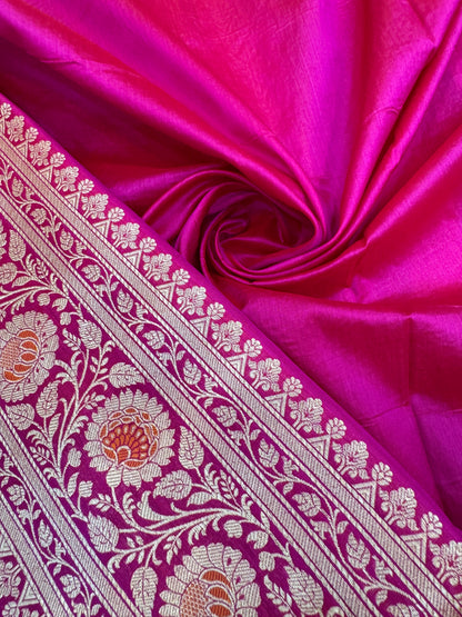 Pure Banarasi Katan Silk Alfi Meena Jaal Saree