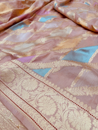 Pure Banarasi Katan Silk Jaal Saree
