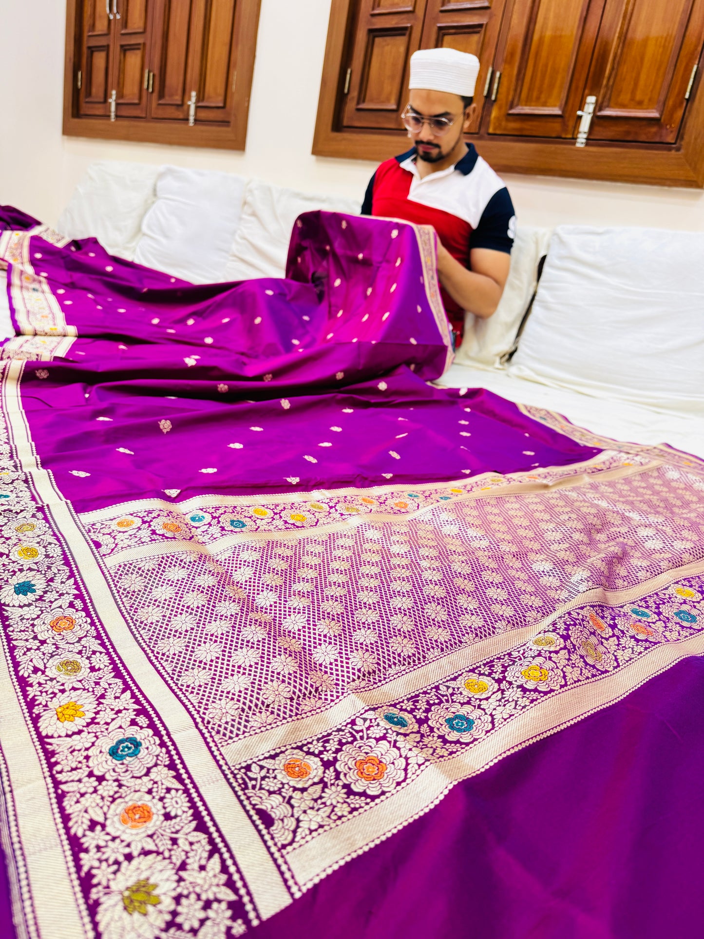 Pure Banarasi Katan Silk Buti Saree