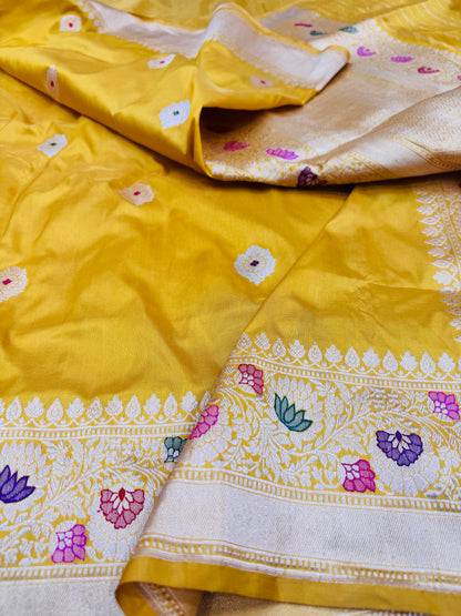 Pure Banarasi Katan Silk Kadhwa Buta Saree