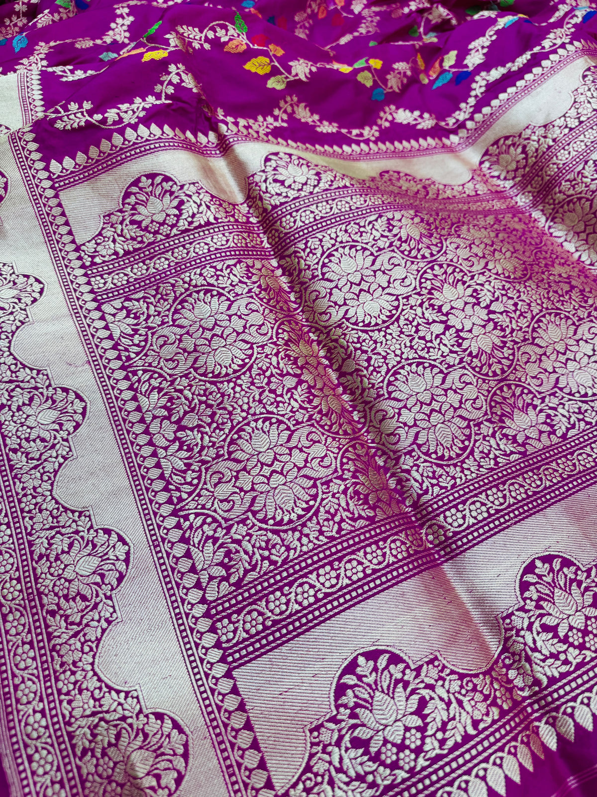 Katan Silk Mina Jaal Saree
