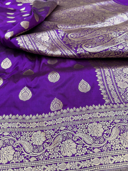 Pure Banarasi Katan Silk Simple Buta Saree