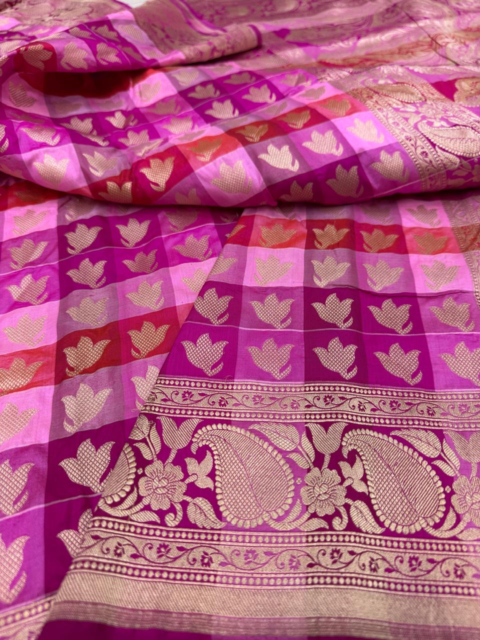Pure Banarasi Katan Silk Rangkaat Saree