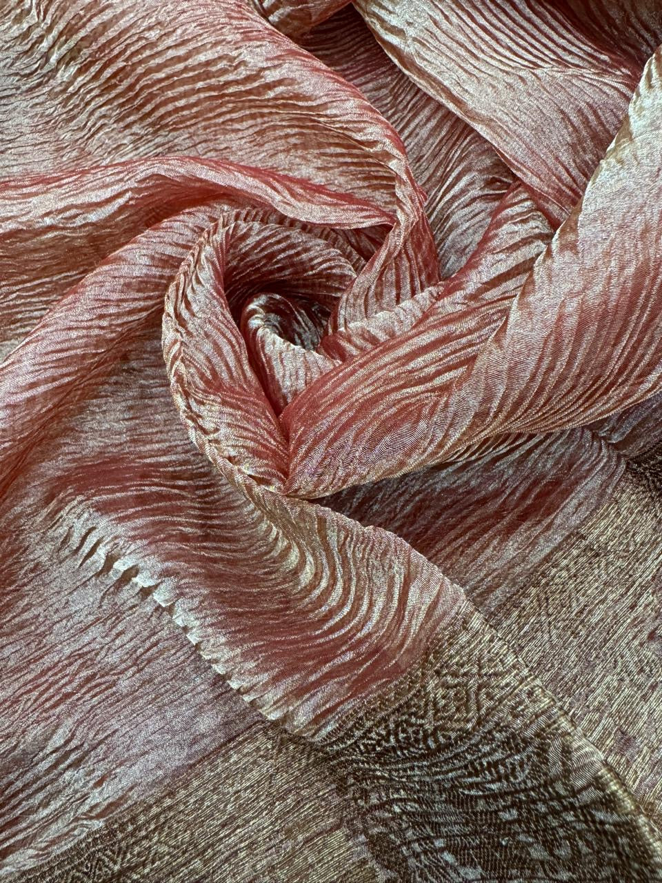 Pure Banarasi Crush Tissue Silk Sarees