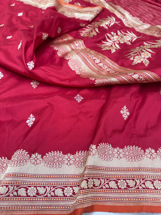 Pure Banarasi Katan Silk kadhwa Buta Saree
