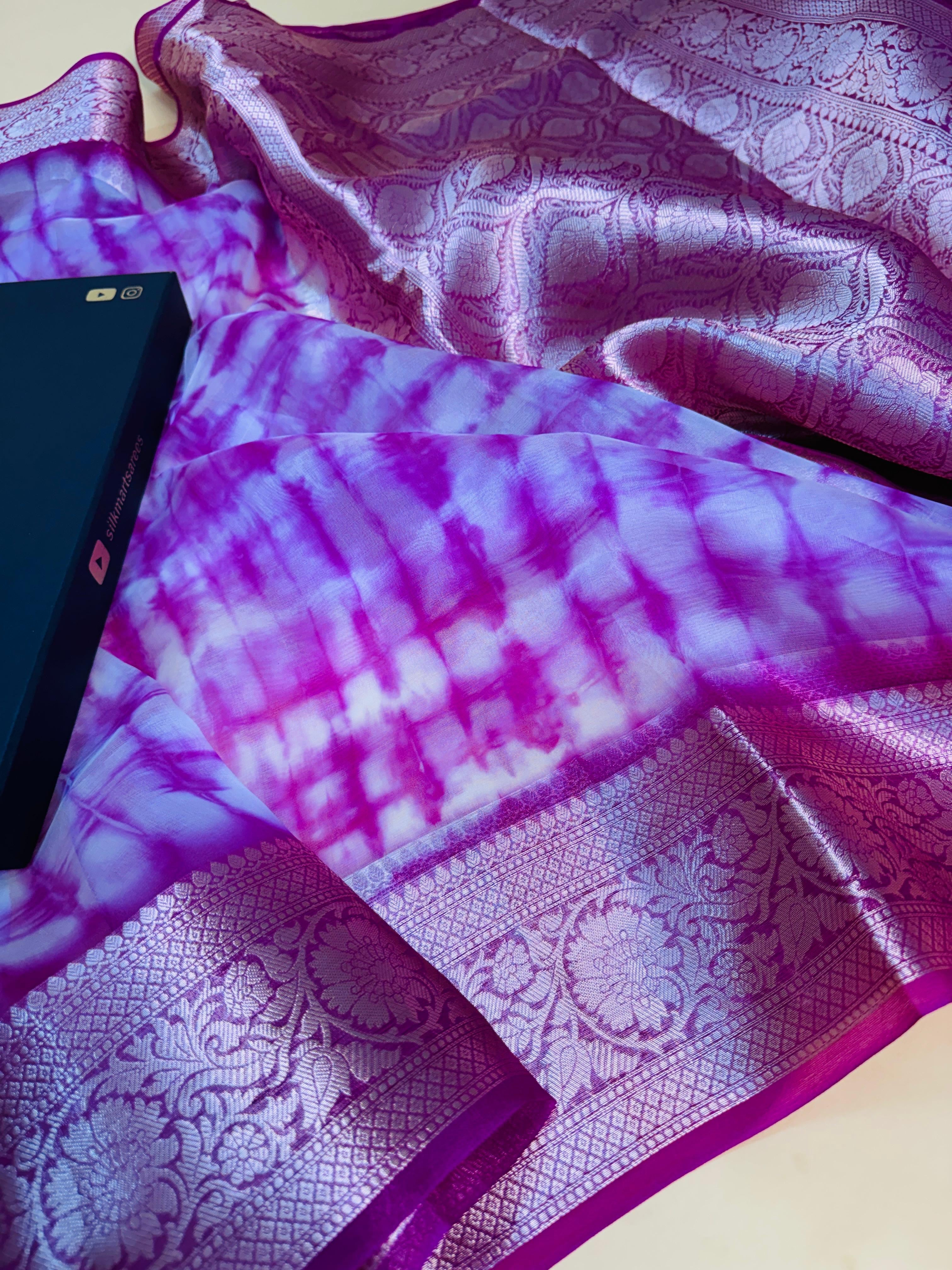 Kora Silk Designer Print Saree