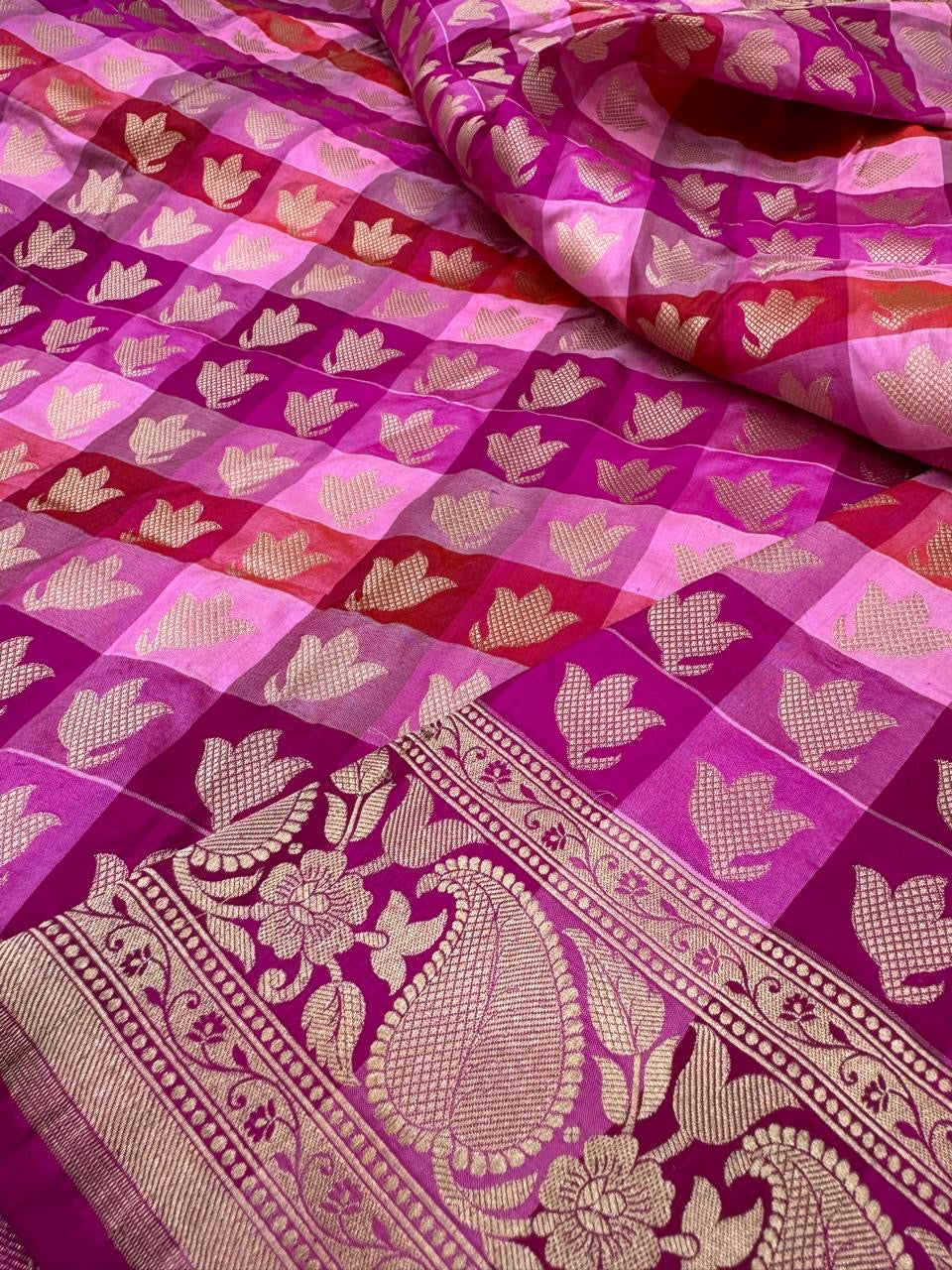 Pure Banarasi Katan Silk Rangkaat Saree