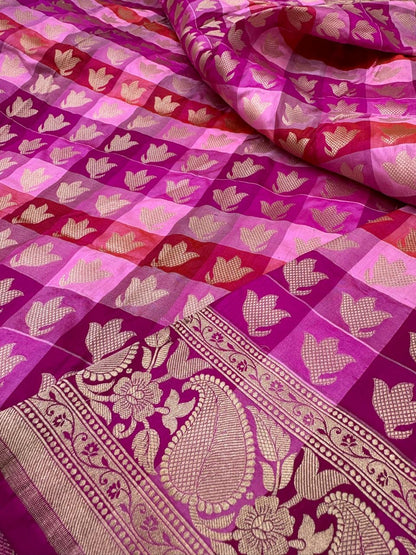 Pure Banarasi Katan Silk Rangkaat Saree