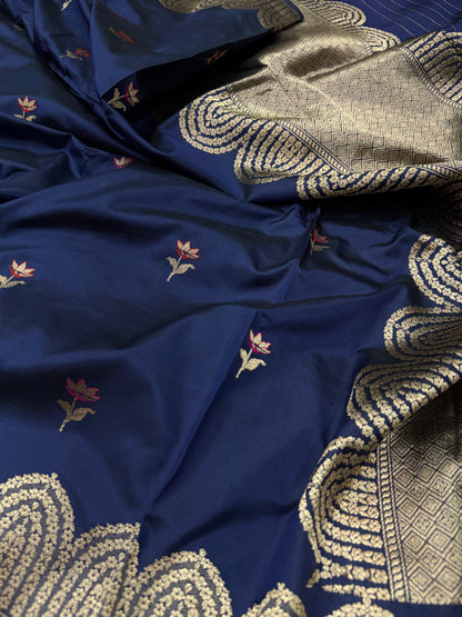 Pure Banarasi Katan Silk Kadhwa Buti Saree