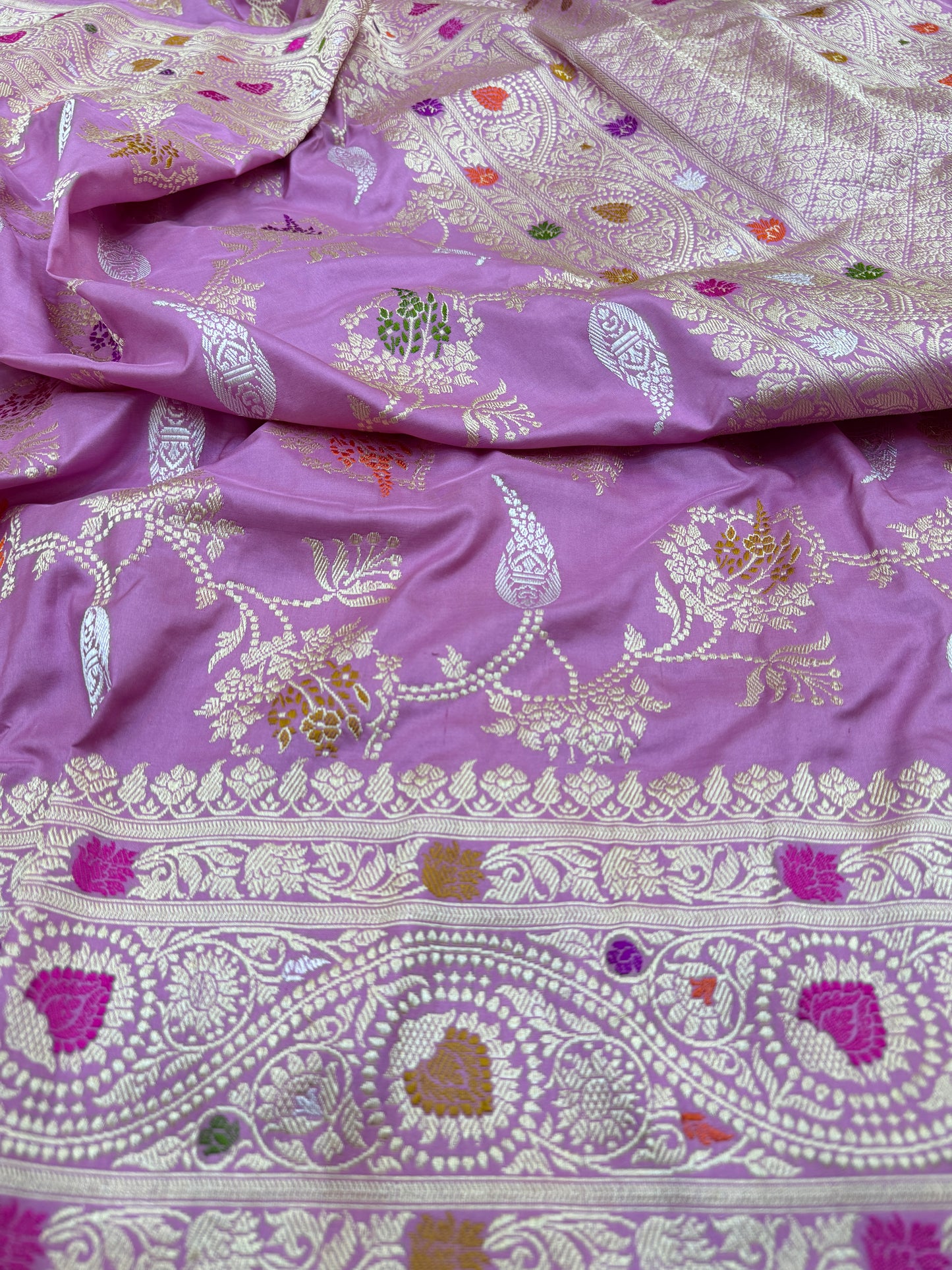 Pure Banarasi Katan Silk Kadhwa Mina Jaal Saree