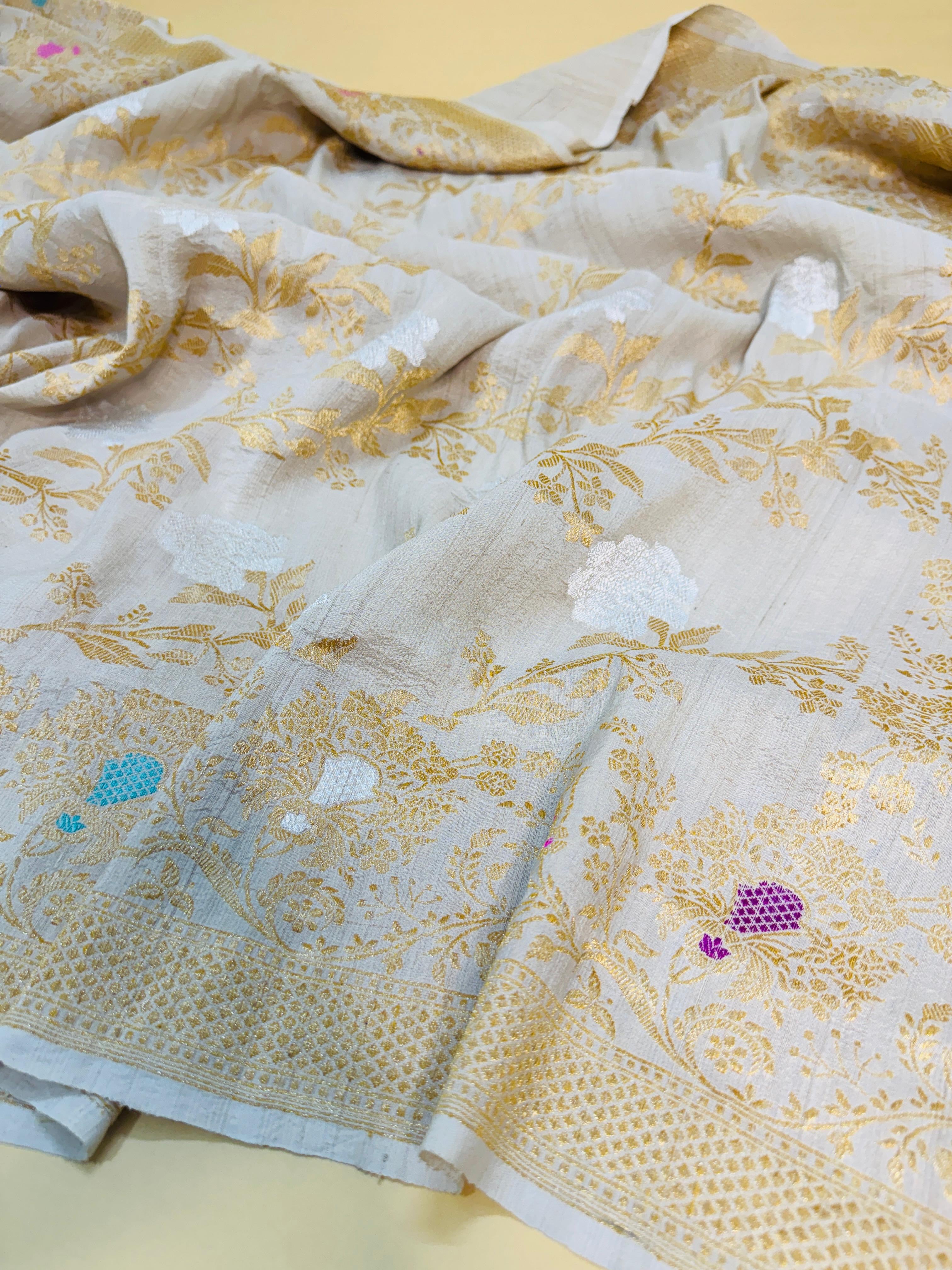 Pure Banarasi Tasar Silk Sona Rupa Saree