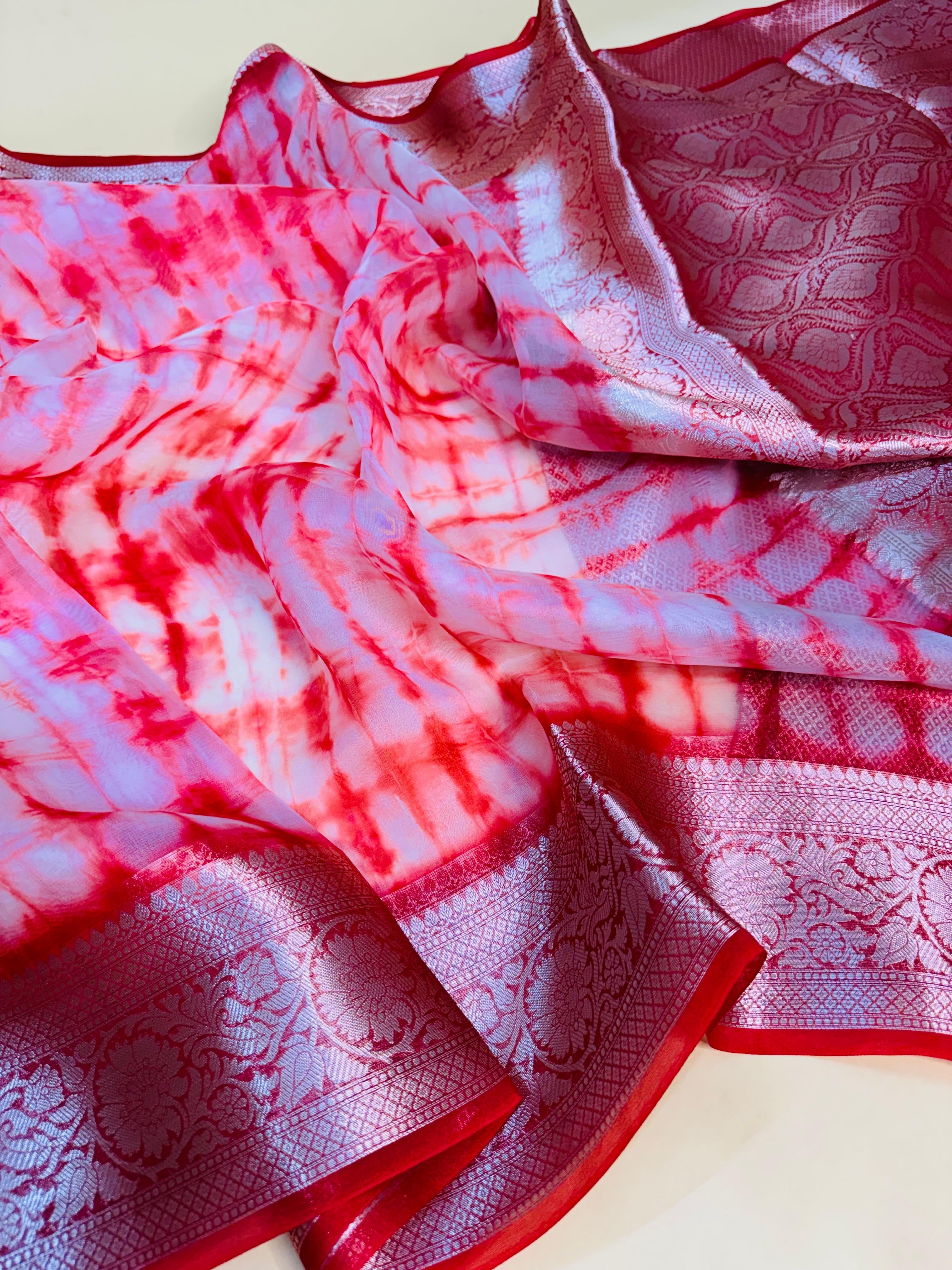 Kora Silk Designer Print Saree