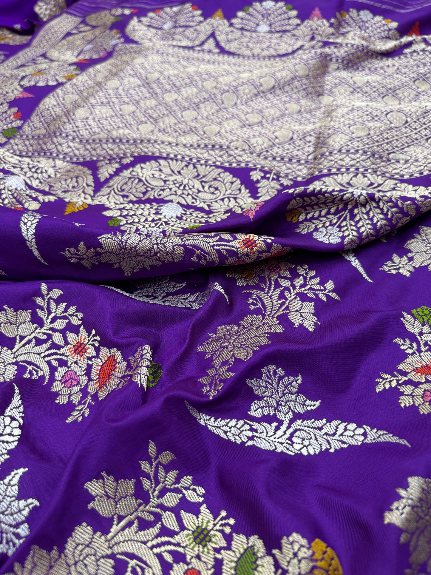 Pure Banarasi Katan Silk Kadhwa Mina Jaal Saree