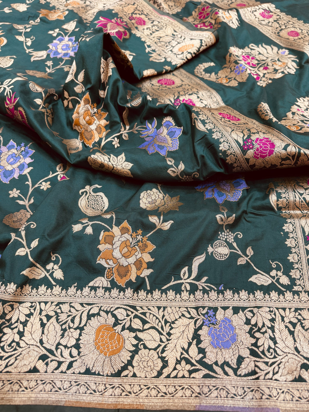 Cutwork Katan Mina Jaal Saree