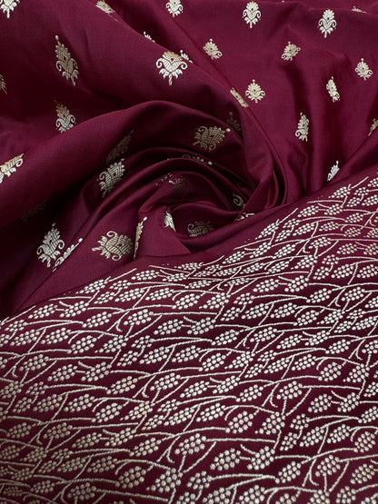 Pure Banarasi Katan Silk Plain Saree