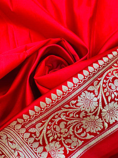 Pure Banarasi Satin Silk Waskat Buti Saree